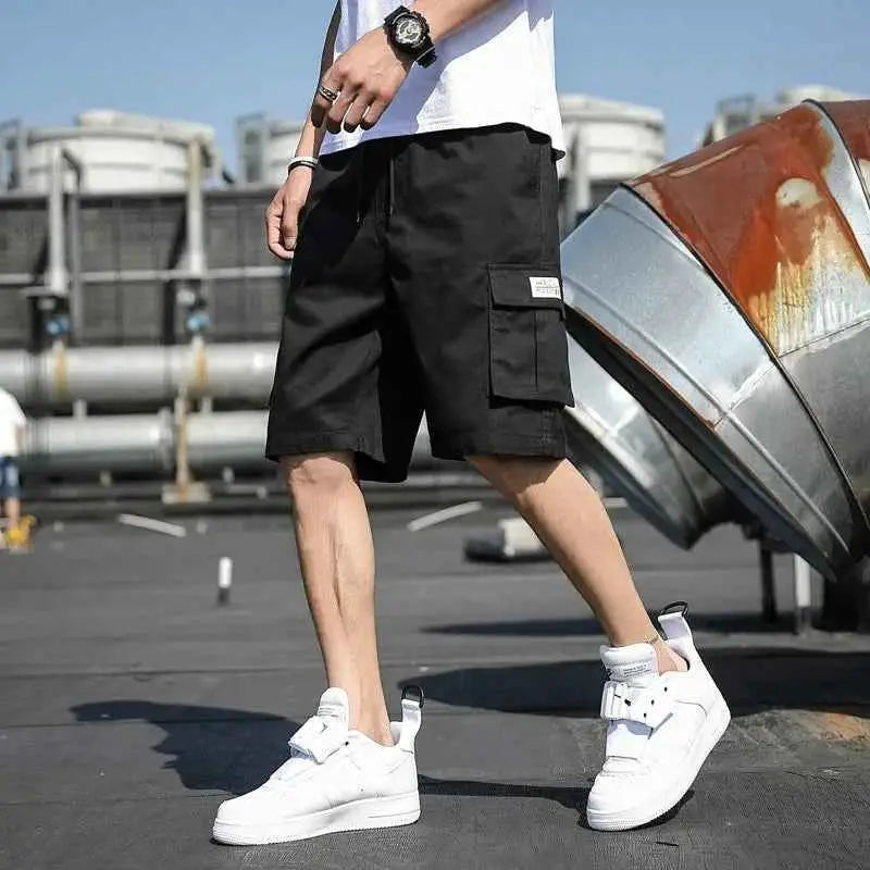 Men's Camouflage Cargo Shorts With Drawstring And Multi Pockets For Casual Outdoor Fashion In Multiple Colors