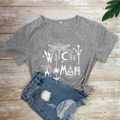 Witchy Woman 100 Percent Cotton T Shirt Gothic Graphic Tee For Women Casual Top Sizes S To XXXL