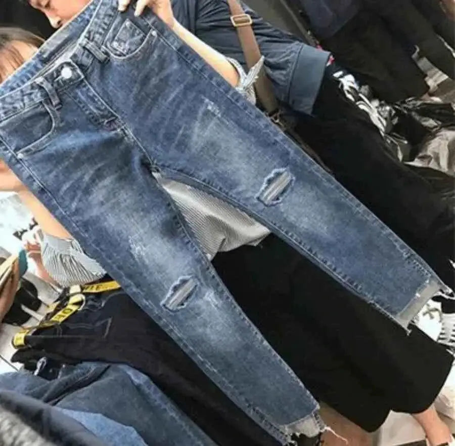 Women Denim Skinny Jeans Ripped Jeans Trendy Denim Trousers TeenStylo Casual Everyday Wear