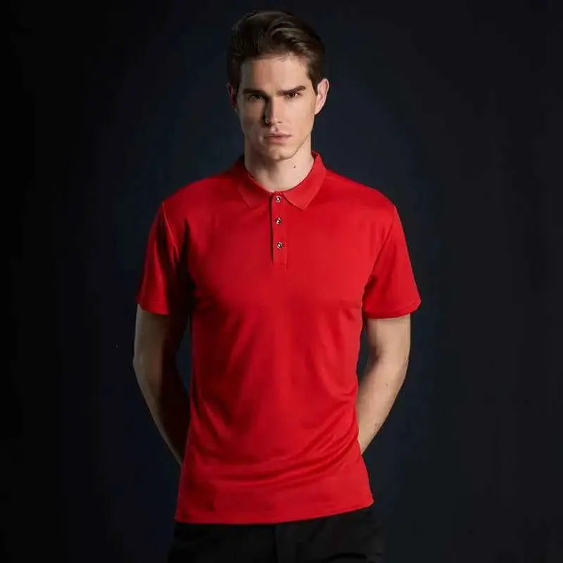 Men's Quick Dry Polo Shirt Solid Color Lapel Short Sleeve Top for Breathable Comfort and Everyday Wear