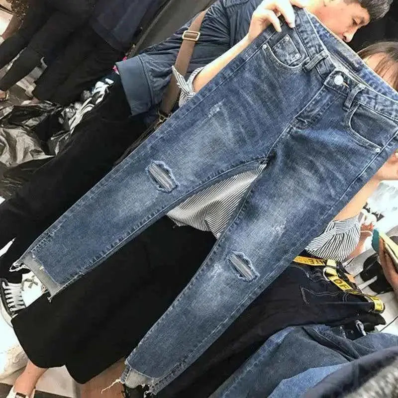 Women Denim Skinny Jeans Ripped Jeans Trendy Denim Trousers TeenStylo Casual Everyday Wear