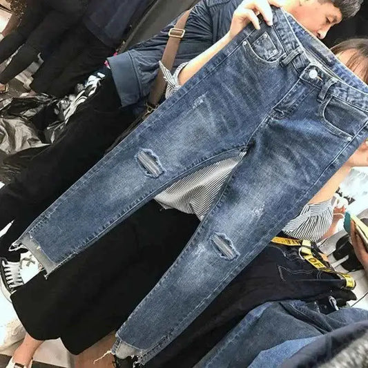 Women Denim Skinny Jeans Ripped Jeans Trendy Denim Trousers TeenStylo Casual Everyday Wear