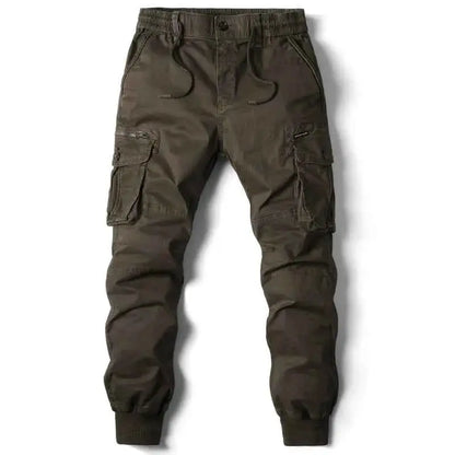 Mens Cargo Pants Cotton Full Length Jogging Casual Trousers Military Style Streetwear Work Tactical Plus Size
