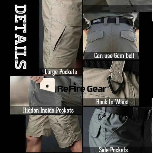 Summer Men's Tactical Cargo Shorts Waterproof Camouflage Ripstop Cotton Shorts For Army Military And Casual Wear