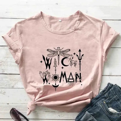 Witchy Woman 100 Percent Cotton T Shirt Gothic Graphic Tee For Women Casual Top Sizes S To XXXL