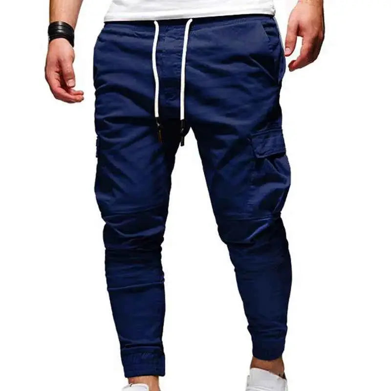 Men's Oversize Cargo Pants 2025 New Casual Solid Drawstring Elastic Waist Joggers Sweatpants Streetwear