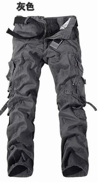 Mens Tactical Cargo Pants Multi Pocket Washed Cotton Loose Fit Overalls For Men Sizes 28 To 42