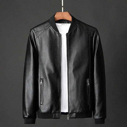 Men Leather Bomber Motorcycle Jacket PU Leather Black Plus Size 7XL Casual Fashion Comfort
