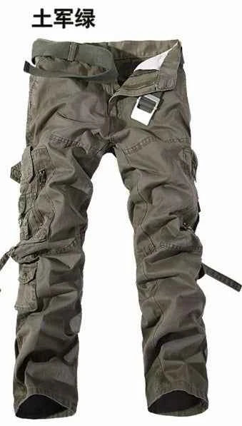 Mens Tactical Cargo Pants Multi Pocket Washed Cotton Loose Fit Overalls For Men Sizes 28 To 42
