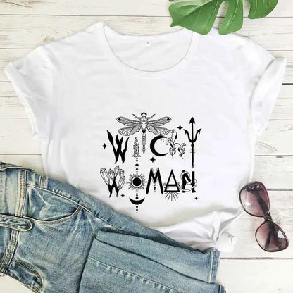 Witchy Woman 100 Percent Cotton T Shirt Gothic Graphic Tee For Women Casual Top Sizes S To XXXL