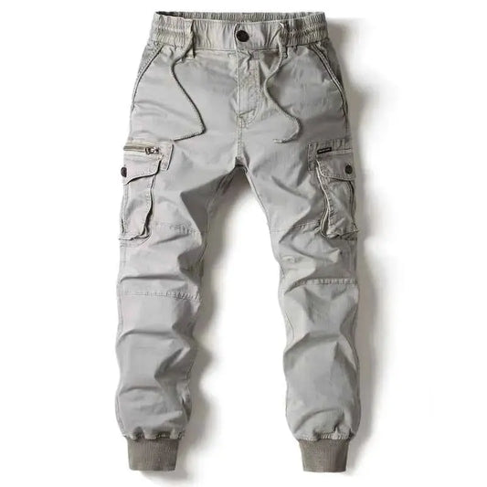 Mens Cargo Pants Cotton Full Length Jogging Casual Trousers Military Style Streetwear Work Tactical Plus Size