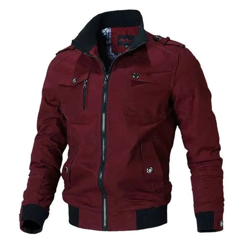 Mens Bomber Jacket Windbreaker Coat Stand Collar Slim Fit Solid Spring Autumn Casual Outerwear