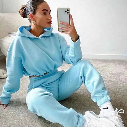 Womens Two Piece Tracksuit Set With Zipper Sportswear For Casual Lounge Wear And Home Gym