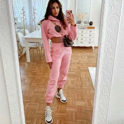 Womens Two Piece Tracksuit Set With Zipper Sportswear For Casual Lounge Wear And Home Gym