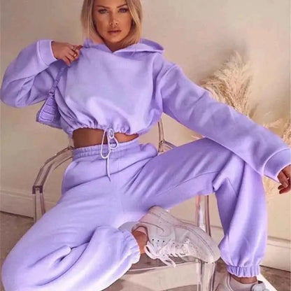 Womens Two Piece Tracksuit Set With Zipper Sportswear For Casual Lounge Wear And Home Gym