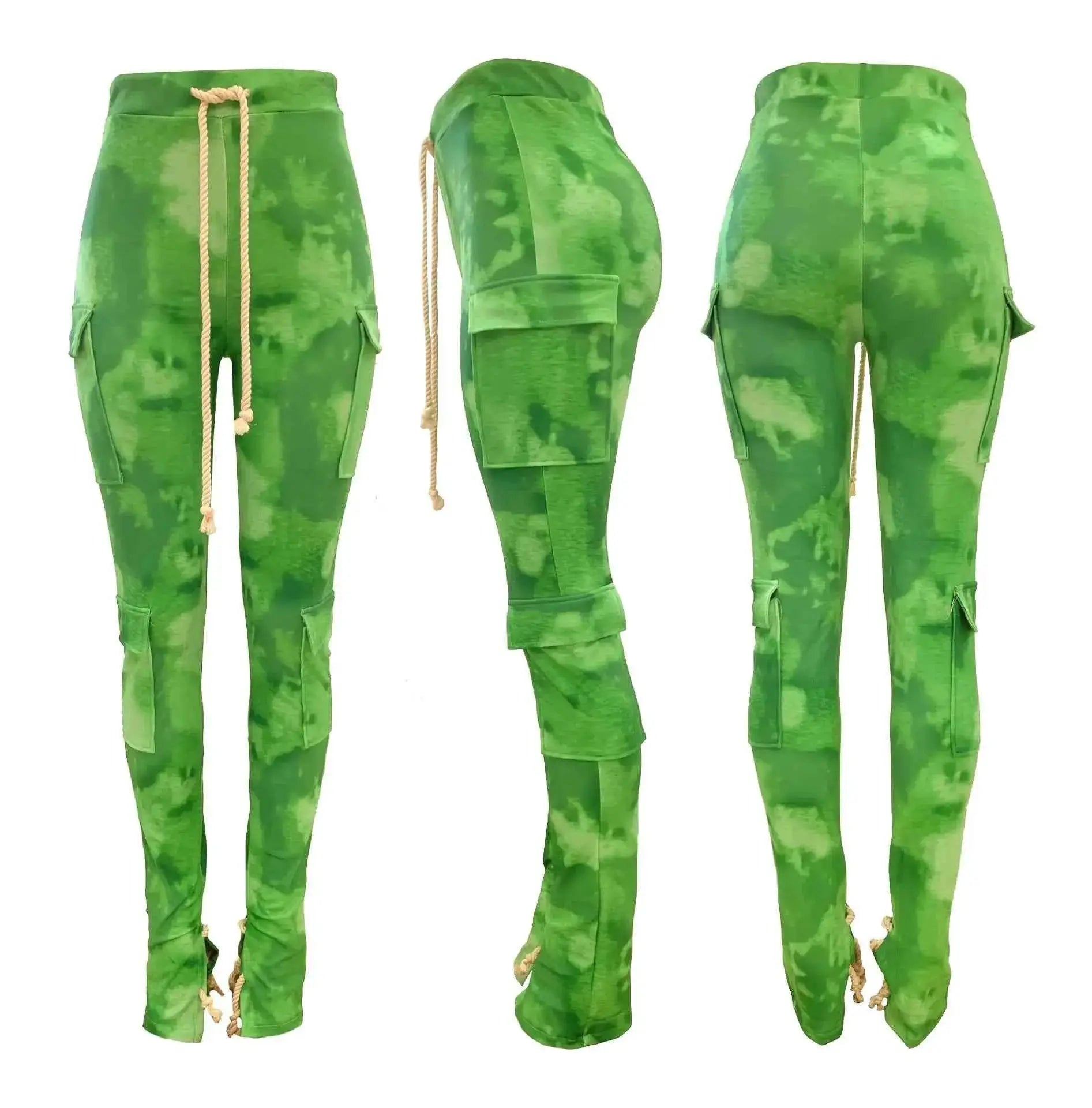 Women's Red Cargo Joggers Sweatpants High Waist Harajuku Streetwear Goth Trousers