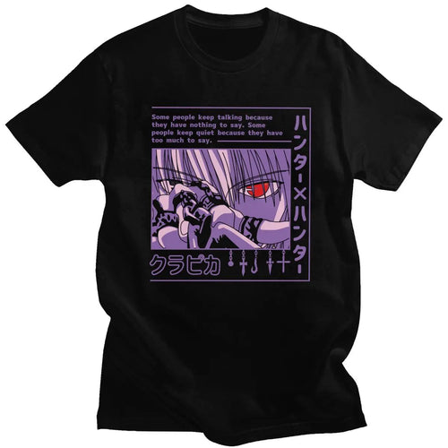 Black Hunter X Hunter graphic t-shirt for men short sleeve front view – TeenStylo