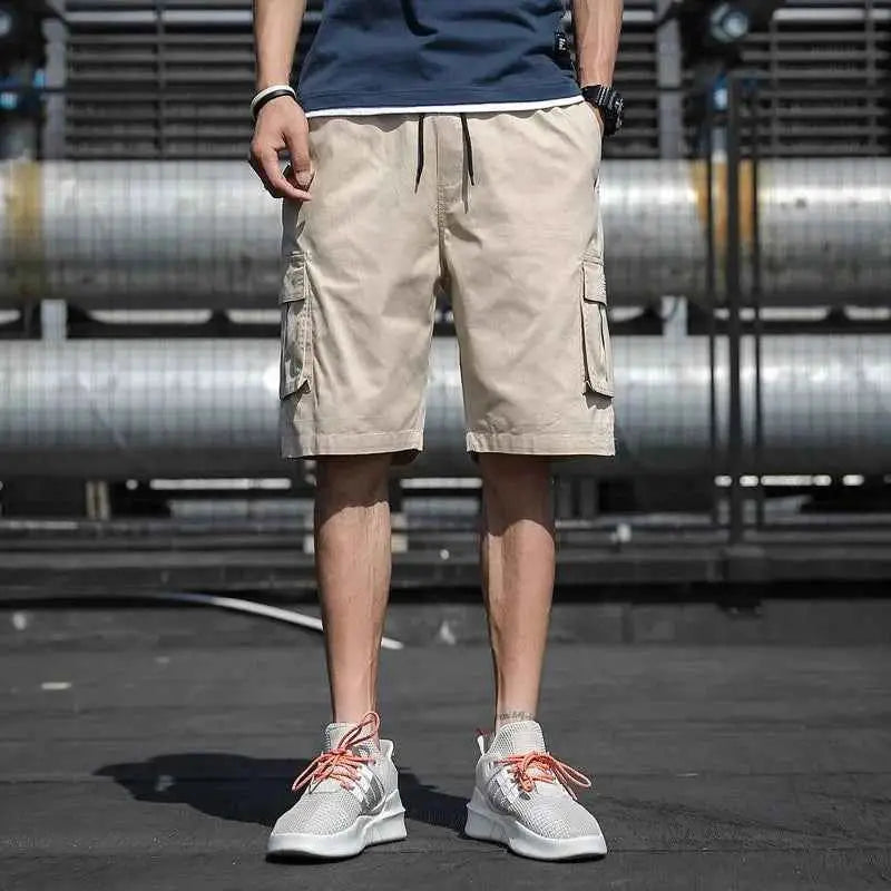 Men's Camouflage Cargo Shorts With Drawstring And Multi Pockets For Casual Outdoor Fashion In Multiple Colors