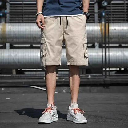 Men's Camouflage Cargo Shorts With Drawstring And Multi Pockets For Casual Outdoor Fashion In Multiple Colors