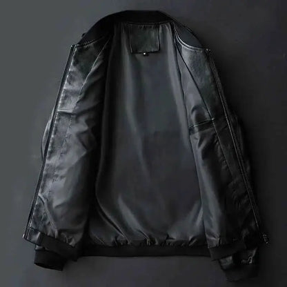 Men Leather Bomber Motorcycle Jacket PU Leather Black Plus Size 7XL Casual Fashion Comfort