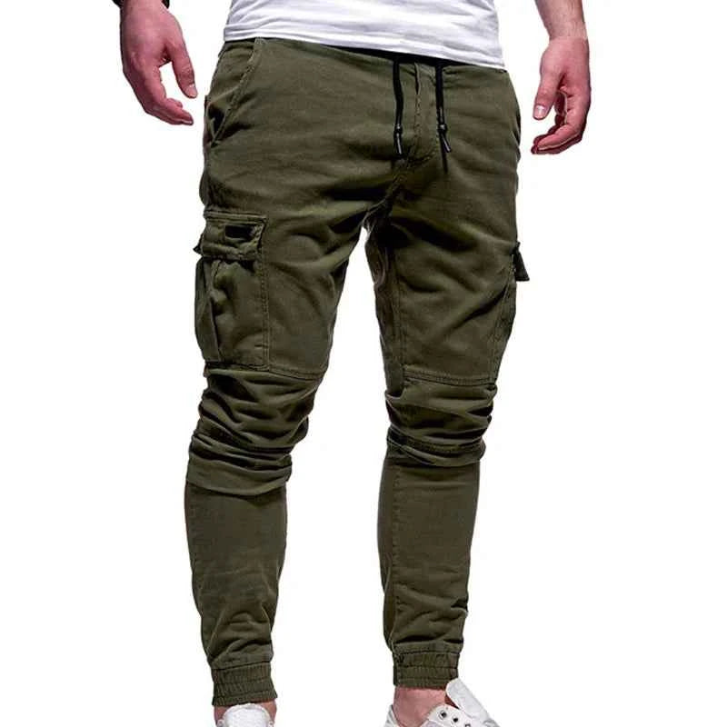 Men's Oversize Cargo Pants 2025 New Casual Solid Drawstring Elastic Waist Joggers Sweatpants Streetwear