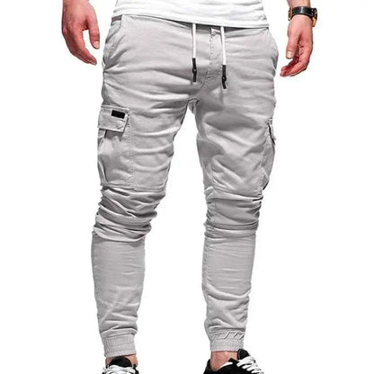 Men's Oversize Cargo Pants 2025 New Casual Solid Drawstring Elastic Waist Joggers Sweatpants Streetwear