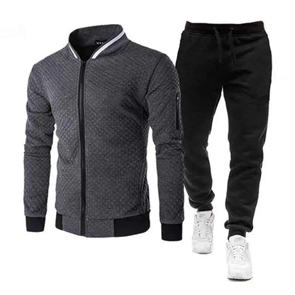 Mens Two Piece Tracksuit Set Colorblock Jogging Suit For Autumn Winter Gym Wear Sports Outfit