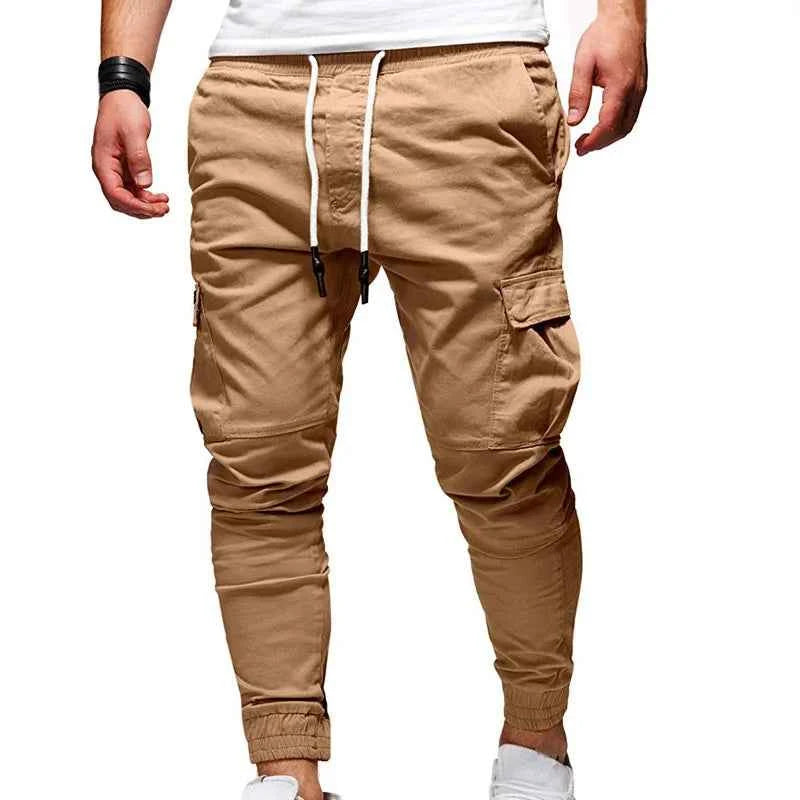 Men's Oversize Cargo Pants 2025 New Casual Solid Drawstring Elastic Waist Joggers Sweatpants Streetwear