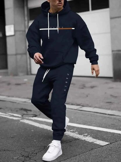 Autumn Winter Hooded Tracksuit Set For Men And Women With Drawstring Pullover Comfortable Casual Fashion Daily Wear