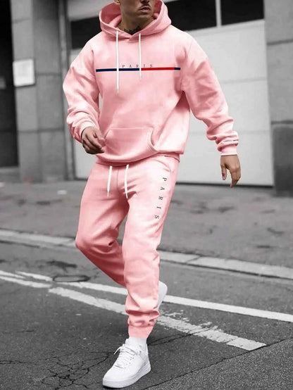 Autumn Winter Hooded Tracksuit Set For Men And Women With Drawstring Pullover Comfortable Casual Fashion Daily Wear