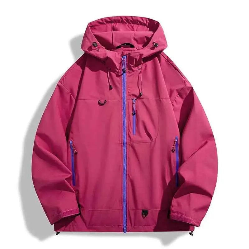 JNLN Unisex Waterproof Windbreaker Windproof Single Layer Jacket Men Women Hiking Trekking Climbing Rain Coat