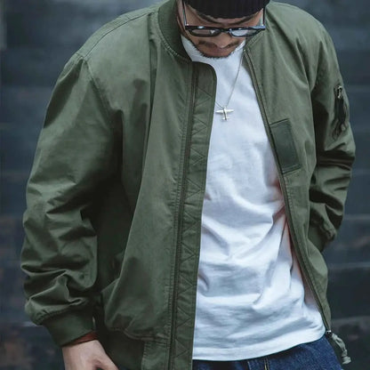 Maden Retro MA1 Bomber Flight Jackets Green Windproof Pilot Jacket Motorcycle Coat For Men Spring And Autumn
