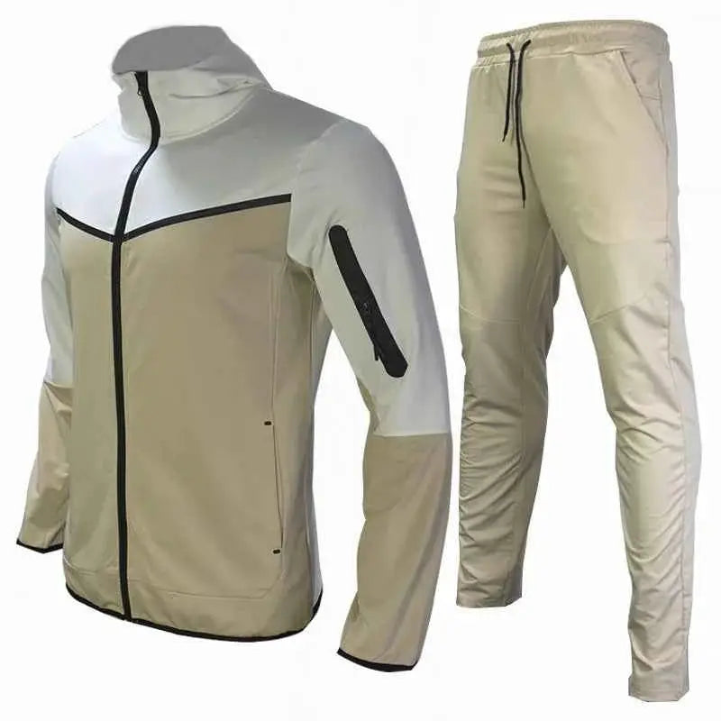 2024 Men Tracksuit 2 Piece Set Black Sportswear Jogging Suit Techwear Polyester Designer Style New Brand