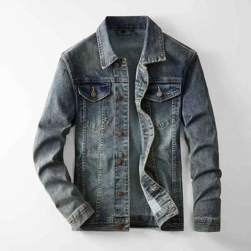 2024 Autumn Winter American Denim Cowboy Set With Washed Elastic Jacket And Jeans For Men And Classic Versatile Style
