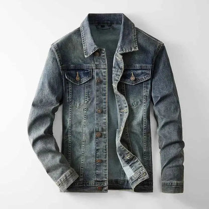 2024 Autumn Winter American Denim Cowboy Set With Washed Elastic Jacket And Jeans For Men And Classic Versatile Style