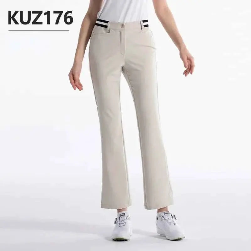 Golf Womens Quick Dry Pants KUZ176 High Elastic Flared Casual Long Trousers For Summer Spring