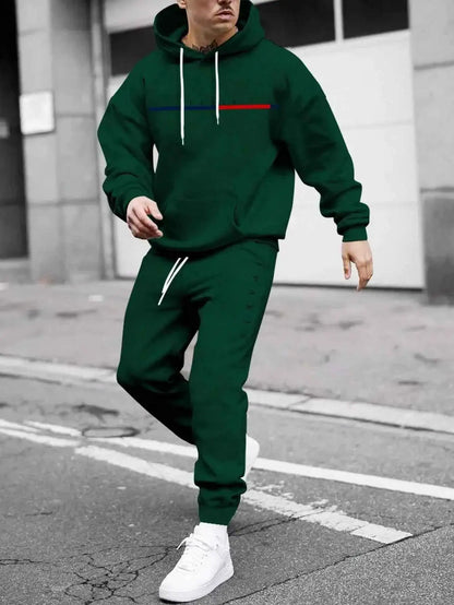 Autumn Winter Hooded Tracksuit Set For Men And Women With Drawstring Pullover Comfortable Casual Fashion Daily Wear
