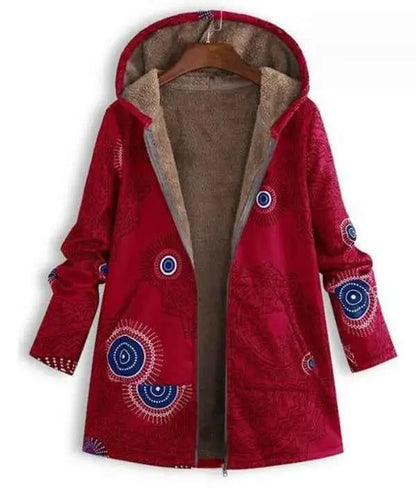 Women Winter Warm Floral Hooded Jacket For Cold Weather Stylish Outerwear TeenStylo