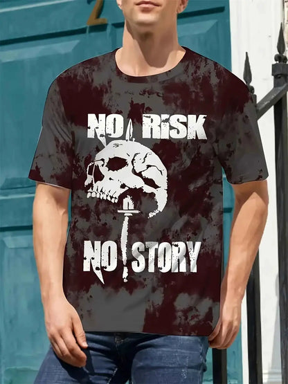 Mens Punk Skull 3D Print T Shirt Short Sleeve Graphic Tee For Summer Fashion Outdoor Streetwear
