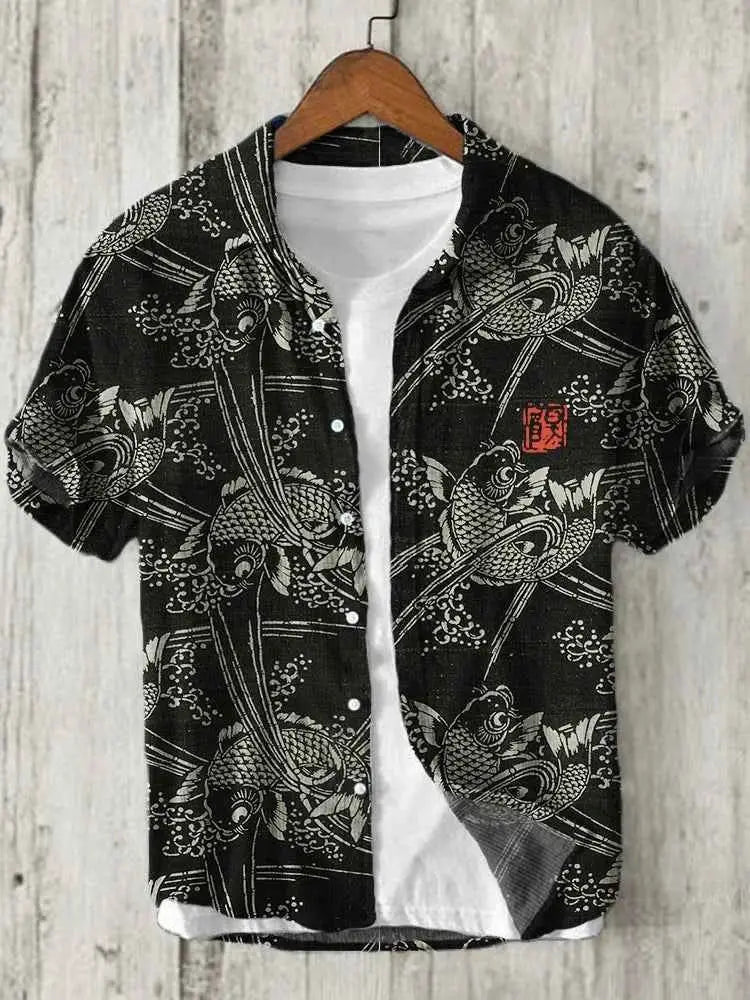 Mens 3D Printed Casual Shirt For Vacation Beachwear Lightweight Breathable Summer Top