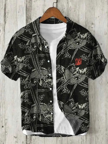 Mens 3D Printed Casual Shirt For Vacation Beachwear Lightweight Breathable Summer Top