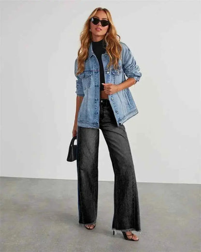 Women Street Straight Leg Jeans Loose Fit From TeenStylo For Casual Everyday Wear Denim