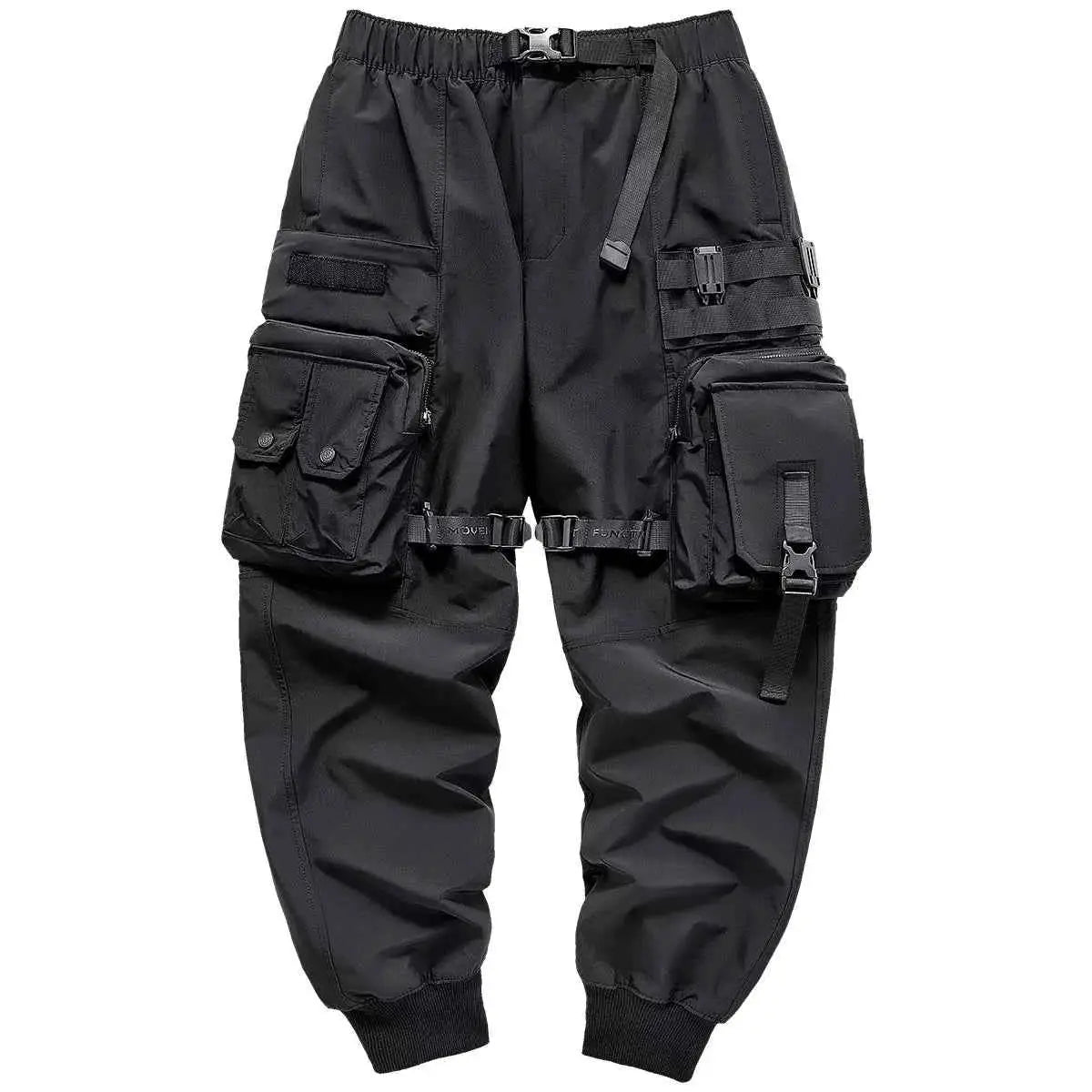 2022 Winter Thick Tactical Cargo Pants For Men With Multi Pockets Techwear Hip Hop Streetwear Black