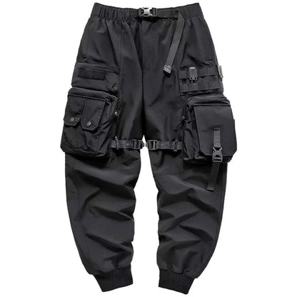 2022 Winter Thick Tactical Cargo Pants For Men With Multi Pockets Techwear Hip Hop Streetwear Black