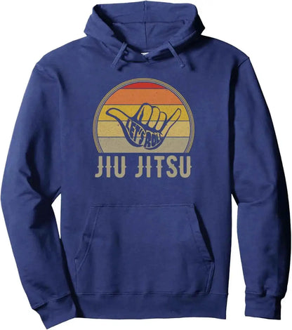 Let's Roll Jiu Jitsu Hand Vintage Sunset Funny Martial Arts Pullover Hoodie Customizable Sweatshirt For Men