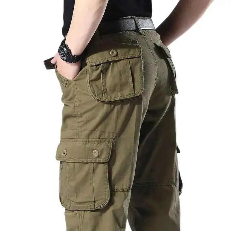 Men's Tactical Cargo Pants Camo Loose Fit Straight Leg Casual Sportswear Trousers