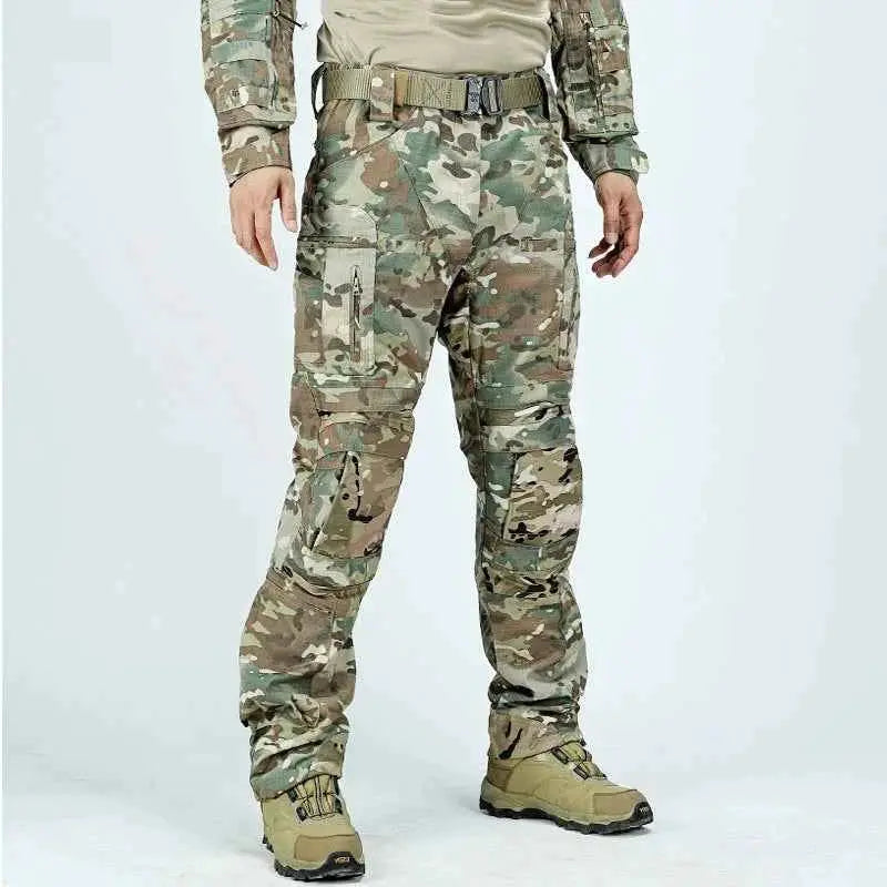 Waterproof Tactical Cargo Pants For Men Outdoor Multi Pocket Hiking Wear Resistant Military Style Trousers