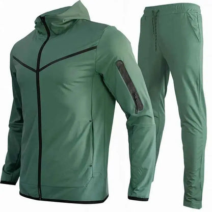 2024 Men Tracksuit 2 Piece Set Black Sportswear Jogging Suit Techwear Polyester Designer Style New Brand