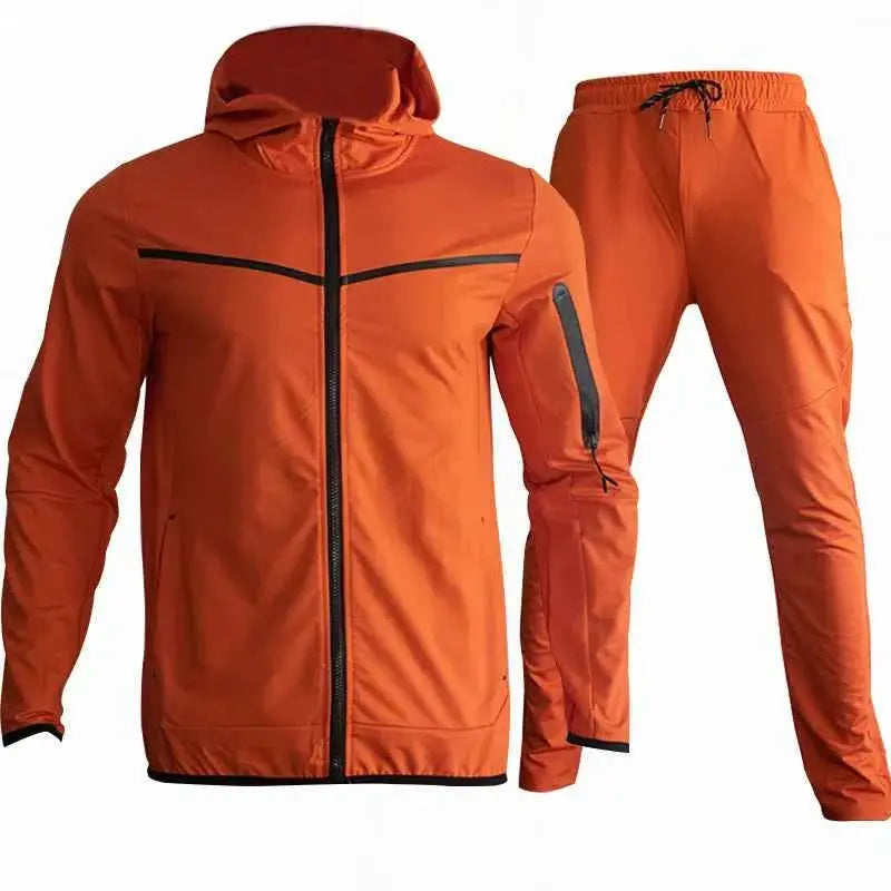 2024 Men Tracksuit 2 Piece Set Black Sportswear Jogging Suit Techwear Polyester Designer Style New Brand