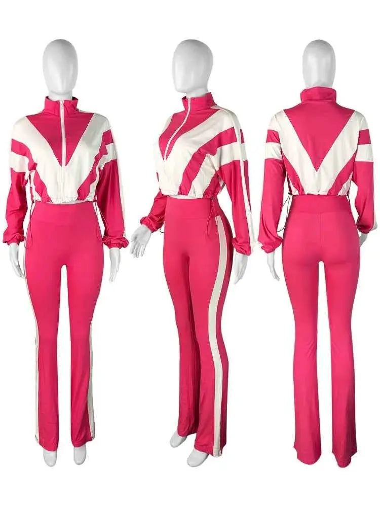 Spring 2025 Women's Two Piece Jogger Set Tracksuit Outwear Lounge Wear Sets For Everyday Activewear